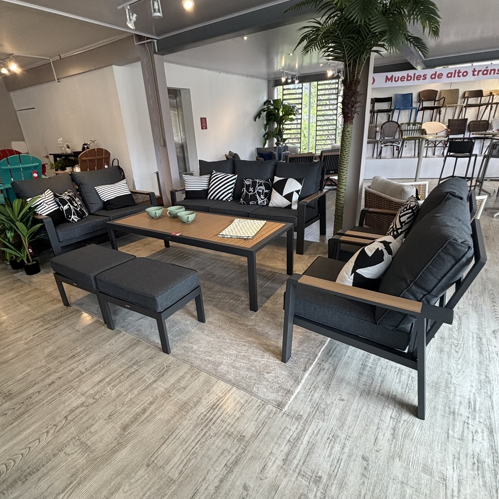 SET SOFA TRIPLE 1 SOFA DOBLE 2 SOFAS INDIVIDUALES CON MESA CENTRO HAI22C144A-CLB-KD-C -3D-PE67086