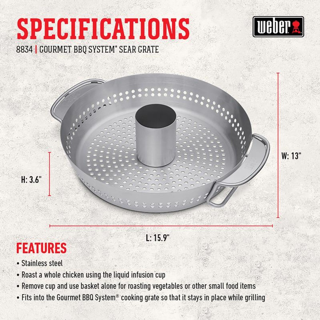 BANDEJA PARA ASAR GOURMET SYSTEM INFUSION REDONDA 40,5CM WEB8838