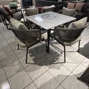 SET COMEDOR DELFOS MESA CON 4 SILLAS FIBRA BEIGE COJÍN BEIGE CINT17301-P5508