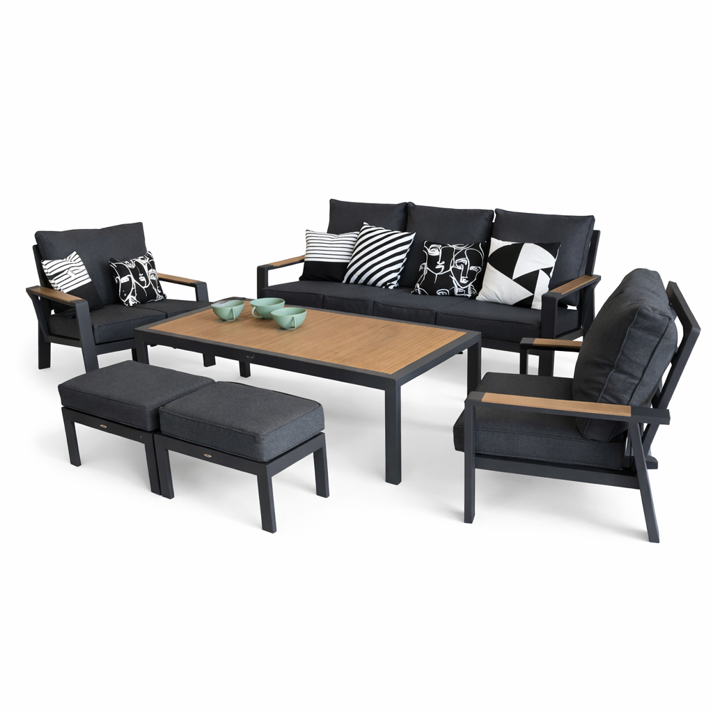 SET SOFA TRIPLE 1 SOFA DOBLE 2 SOFAS INDIVIDUALES CON MESA CENTRO HAI22C144A-CLB-KD-C