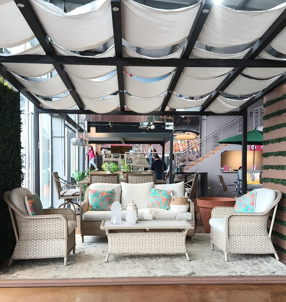 SET SOFA TRIPLE BAHAMAS 2 SOFAS INDIVIDUALES MESA CENTRO CAFE CLARO HAI21C010A-W-3D-61805