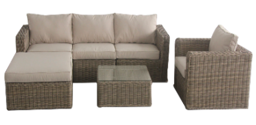SET SOFA TRIPLE NAPOLI 1 SOFA INDIVIDUAL 1 OTOMANO MESA CENTRO CAFE OSCURO HAI24C040A-YH88214