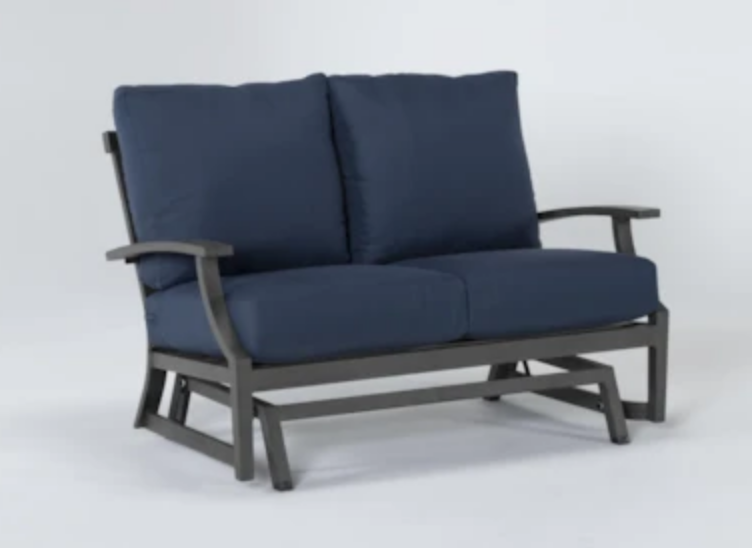 SOFA DOBLE MARTINIQUE GRIS COJIN AZUL HAI16C067A-D