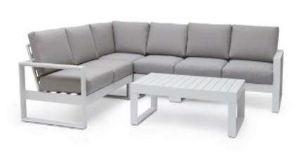 SOFA EN L MESA CENTRO ESTRUCTURA ANTIQUE WOOD COJINES BEIGE 15052 HAI16C048ADLSKD