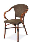 SILLA PARIS 5 CAFE OSCURA CON BRAZOS BROWM RATTAN J5AC3505A04TEX