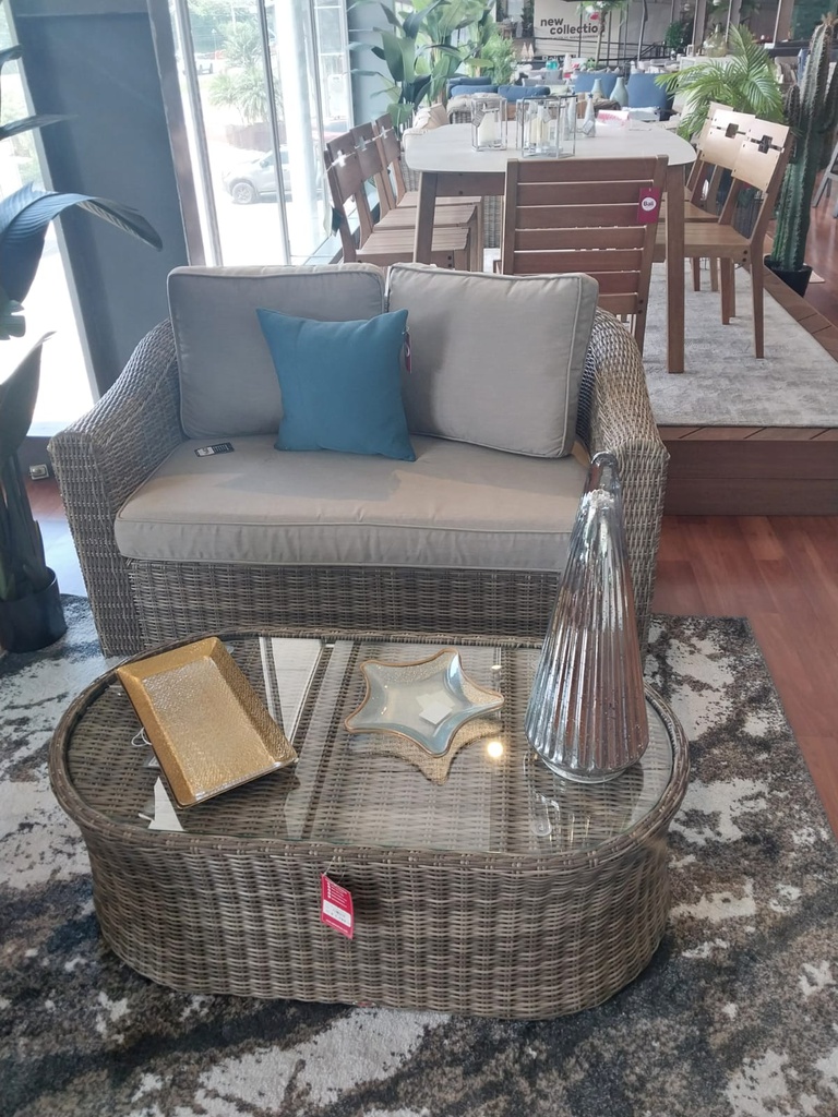 SOFA DOBLE CON MESA CENTRO CAFE CLARO HAI24C38A-HH9692