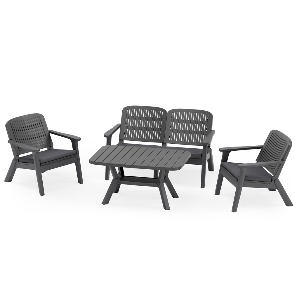 SET SILVA II SOFA DOBLE 2 SOFAS INDIVIDUALES MESA CENTRO TILM-SS-SLV012-ANT-CHARS
