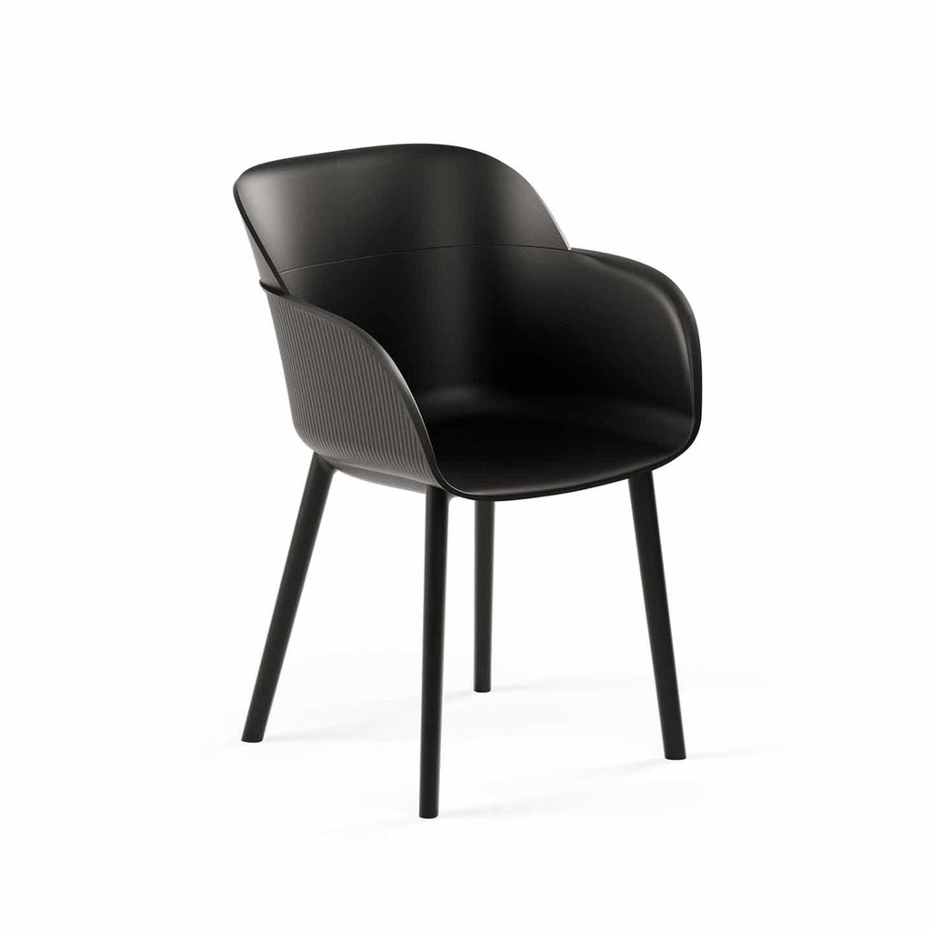SILLA SHELL-P CON BRAZOS NEGRA TILM-AC-SHP-BLK-BLK