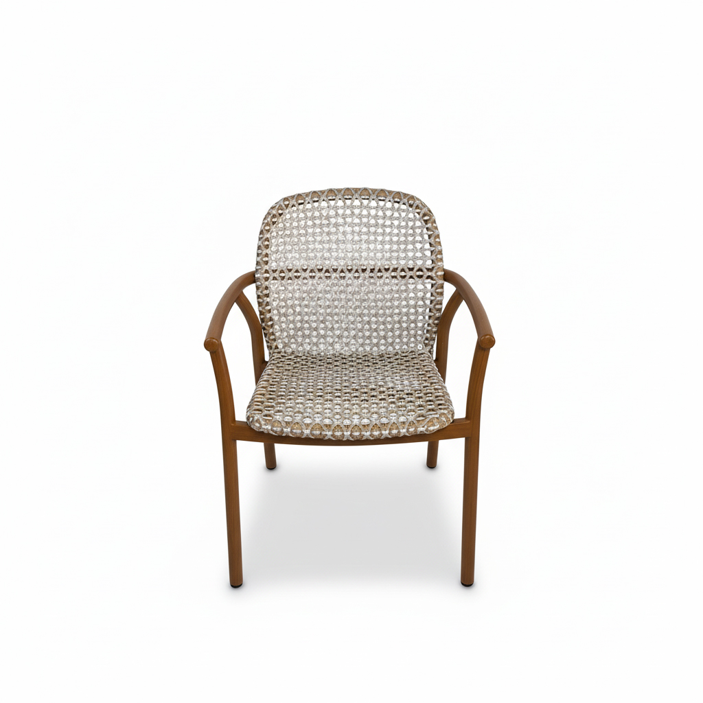 SILLA LILLIE BEIGE CON BRAZOS FRAME TEAK J5AC2030N04RAT