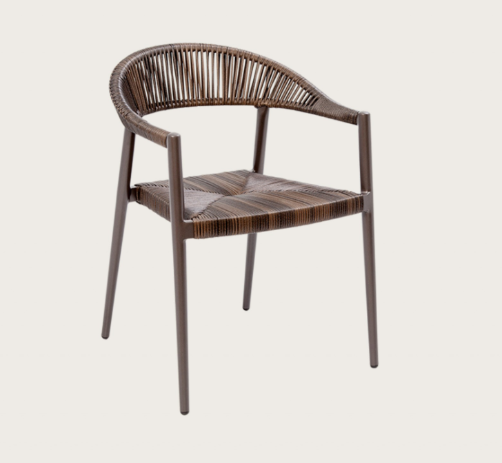 SILLA COMEDOR PRAGUE CON BRAZOS CAFE OSCURO J5AAC5681D04RAT