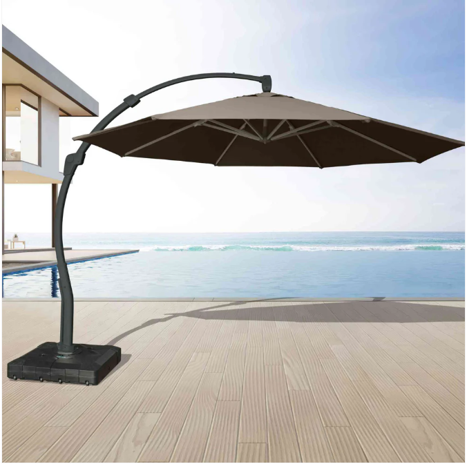 SOMBRILLA CON BASE CANTILEVER SPECTRUM SHALE 11' PANAMA JACK PJO-6115-SHALE-UM-2PC