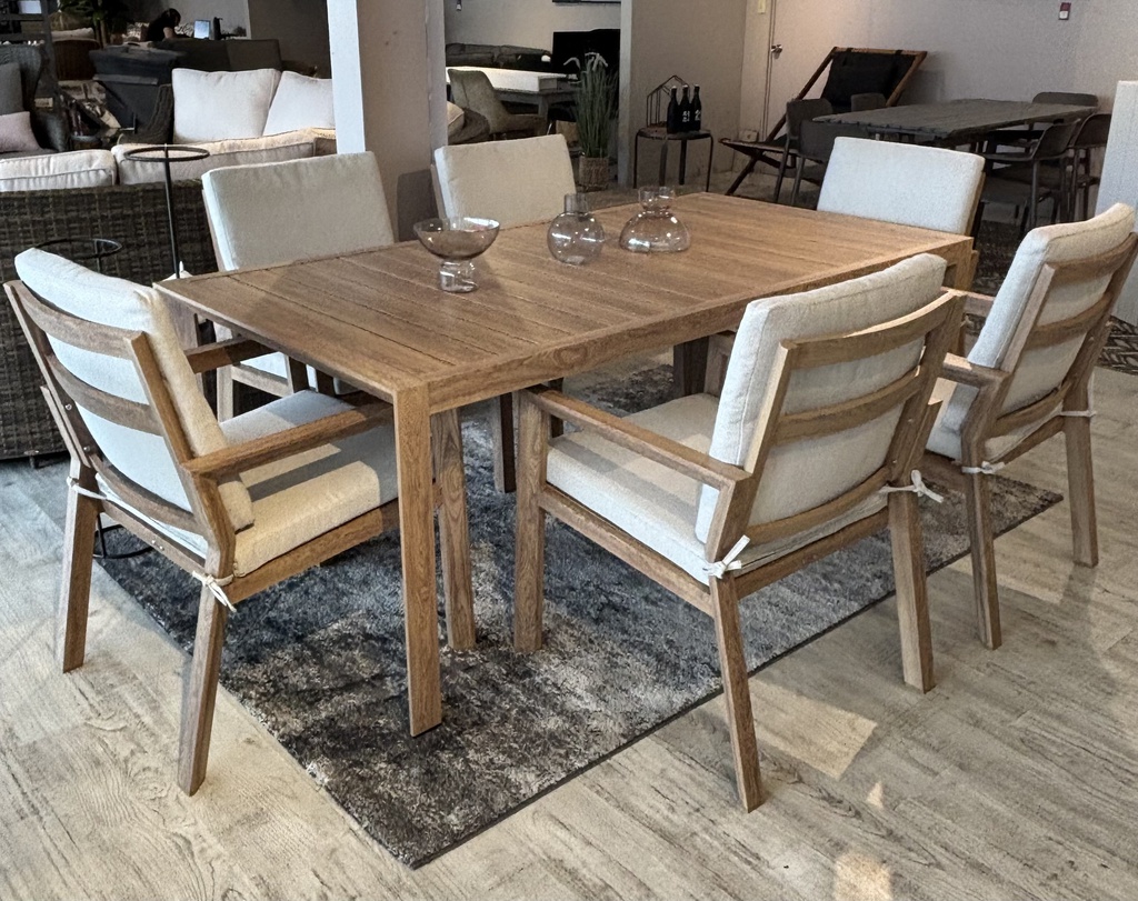 SET COMEDOR RECTANGULAR 6 SILLAS BLANCA HHAI19C075A-C -24T202