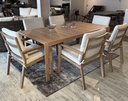 SET COMEDOR RECTANGULAR 6 SILLAS GRIS ACABADO TEAK HHAI19C075A-C -24T202