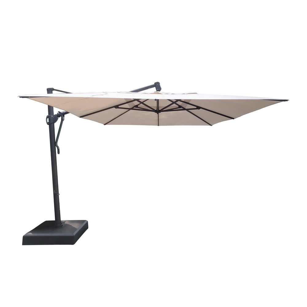 SOMBRILLA CANTILEVER  RECTANGULAR 3X4M ESTR NEGRO TELA VAINILLA C/BASE HAIAKZ34RT954253BC0519C2