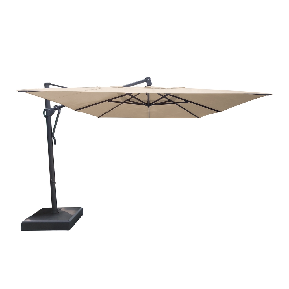 SOMBRILLA CANTILEVER RECTANGULAR 3X4M ESTR NEGRO TELA KHAKI C/BASE HAIAKZ34RT9S4222BC0519C2