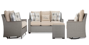 SET SOFA TRIPLE COTTAGE SOFA DOBLE MEC SOFA INDIV GIRA OTOMANO MESA LATERAL GRIS HAI18C35A-W-SV-1