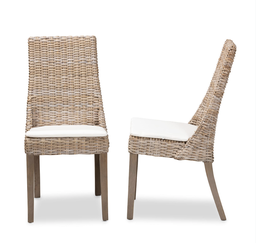 [BL5024] SILLA COMEDOR CAPRI FIBRA COLOR NATURAL COJIN BEIGE HAI19C006A-9692