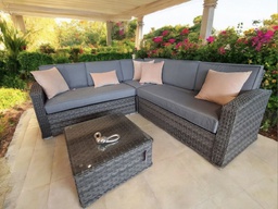 [BL5736] SOFA SECCIONAL EN L GRIS CON OTOMANO Y MESA DE CENTRO HAI11C101A-L-GREY