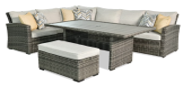 SOFA EN L LENNOX CON MESA ADJUSTABLE COLOR GRIS HAI18C256A