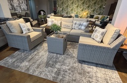 [BL6234] SET SOFA TRIPLE 2 SOFAS INDIVIDUALES GIRATORIOS MESA CENTRO HAI18C35A-W-SV-1