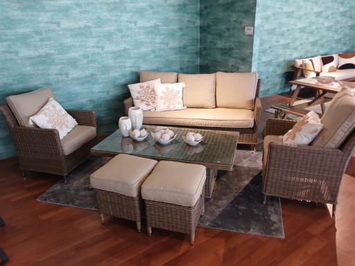 SET SOFA TRIPLE 2 SOFAS INDIVIDUAL OXFORD MESA CENTRO 2 OTO CAFE CLARO HAI24C037A-W-YH88214