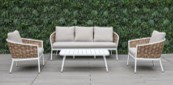 [BL6667] SET SOFA TRIPLE DALLAS  2 SOFAS INDIVIDUALES MESA CENTRO BLANCO HAI21C001A-W-CLB
