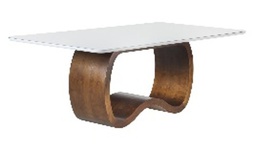 [BL6982] MESA COMEDOR SINUOSA COLOR ALMENDRA  218X110X77 SULMSA0619 