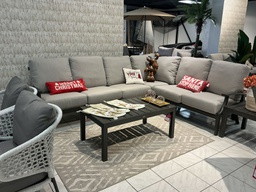 [BL7174] SET SOFA EN L 2 OTO 2 SOFAS INDIVIDUAL MESA DE CENTRO GRIS COJINES BEIGE HAI16C067ALS-D