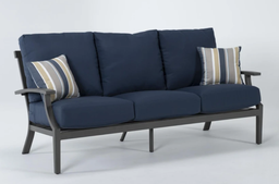 [BL7164] SOFA TRIPLE MARTINIQUE GRIS COJIN AZUL HAI16C067A-P3016-117