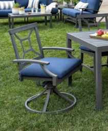 [BL7162] SILLA GIRATORIA MARTINEQUE GRIS COJIN AZUL HAI16C065A-V