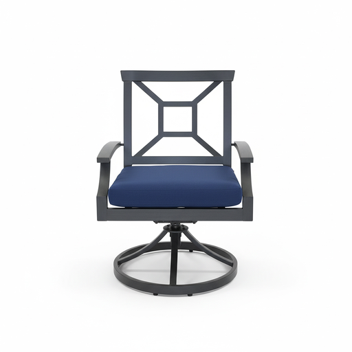 SILLA GIRATORIA MARTINIQUE GRIS COJIN AZUL HAI16C065A-V