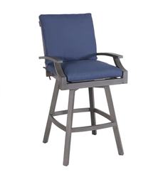 [BL7156] SILLA BAR MARTINEQUE GRIS COJIN AZUL HAI16BC067A-P3016