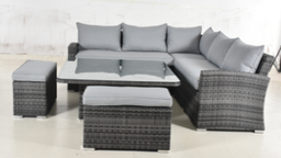 [BL7197] SET SOFA EN L MESA CENTRO 2 OTO FIBRA CAFE MIXTO HAI16C122A-JY78098