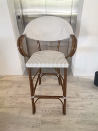 [BL7415] SILLA BAR PARIS 5B BLANCA FRAME DARK BAMBOO J5AC3505B18TEX