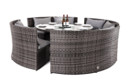 [BL7444] SET COMEDOR CAFE OSCURO MESA 160CM Y CUATRO BANCAS HAI11C057A-W