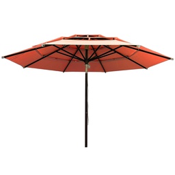 [BL7540] SOMBRILLA POLO CENTRAL OCTAGONAL 3.3M ESTR WALNUT TELA SUNSET C/BASE HAIUED48338T39Y174215WBMA14350