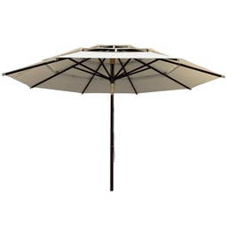 [BL7539] SOMBRILLA POLO CENTRAL OCTAGONAL 3.3M ESTR WALNUT TELA KHAKI C/BASE HAIUED48338T39Y174222WBMA14350