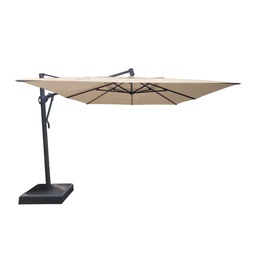 [BL7527] SOMBRILLA CANTILEVER RECTANGULAR 3X4M ESTR NEGRO TELA KHAKI C/BASE HAIAKZ34RT9S4222BC0519C2